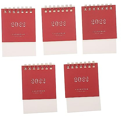 STOBOK 5 Stück 2022 Tischkalender 2022 Klassenzimmerkalender Aufstellbarer Tischkalender Heimkalender Mini Tisch Kalender 2022 Schreibtisch Kalenderplaner 2022 Papier Halterung Büro Spule