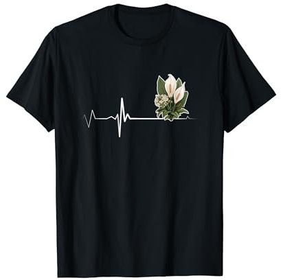 Vintage Peace Lily Heartbeat Gardener Peace Lily Florist T-Shirt
