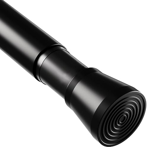 Bastone Per Tenda Da Doccia Senza Foratura Estensibile Senza Trapano Asta Per Tenda Bianca Estensibile Per Finestre Bagno Nero 83-160CM
