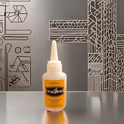 TUFROX Universal 25g Clear Super Glue 3900PSI High Viscosity Quick-Dry Instant Bond for Plastic, Metal, Leather, Ceramics, Wood, Shoe, DIY Craft & More; Anti-Clog Cap, Precision Nozzle, Fast Superglue