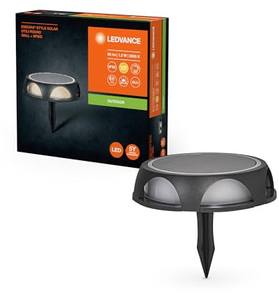 Ledvance ENDURA STYLE ROUND WALL Außenleuchte, 1,2W, 60lm, dunkelgrau, indirekte Beleuchtung, indirekte Beleuchtung, wiederaufladbarer Akku, IP65, 3.000K Farbtemperatur, warmweiße Lichtfarbe