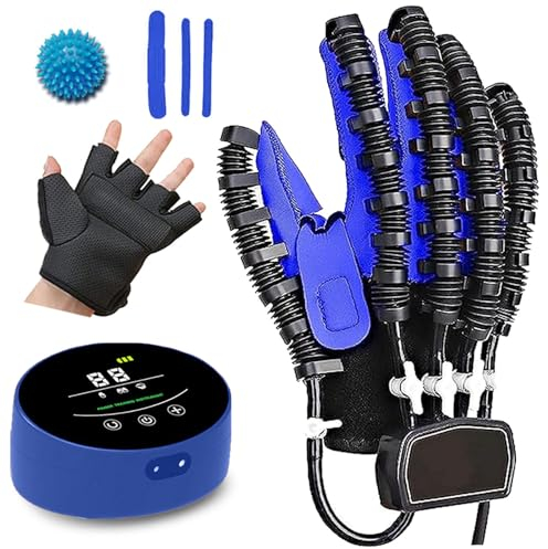 Hand Rehabilitation Gloves Hemiplegie, Finger-Hand-Trainingsgerät Reha Handschuhe, Physiotherapie Arthrose Handschuhe Schlaganfall Hilfsmittel Fingertraining Reha Orthese(Size:Rechts XXL,Color:Blau)
