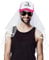 BETESSIN Junggesellenabschied Hut Schleier Brille Rosa JGA Deko Männer
