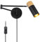 INJAK Modern Swing Arm Spotlight Black Plug in Wall Lamp Sconce E27 Wall Lights with Cord and Switch Industrial Wood 360 degress Rotation Wall Mounted Fixture Reading Lights