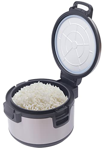 19L Reiskocher Rice Cooker Edelstahl, Elektrisch mit effizienter Warmhaltefunktion für Gastronomie, Restaurants, Sushi-Bars - Schnelles Aufheizen, Einfach zu Bedienen