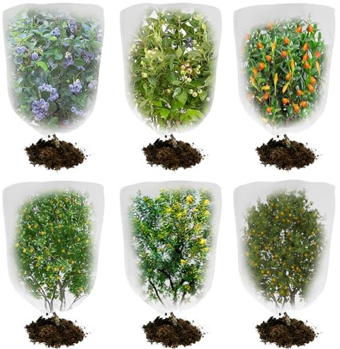 6pezzi di copertura in rete per cespugli di mirtilli, rete per la protezione del giardino, rete per alberi per uccelli rete per cicale per alberi(32 * 32 pollici),Bird Netting for Blueberry Bushes