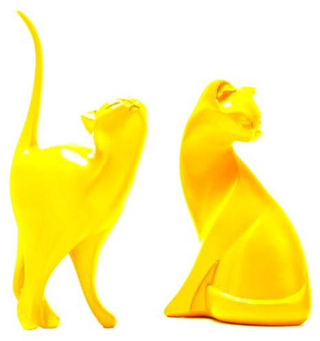 Skulptur Modern Wohnzimmer, Skulpture Dekoration Wohnzimmer, Statue bücherregal Deko für Regal, Tisch Deko Büro Dekoration Wohnung Modern Sculpture, Katzen Schwänze Schmuck Organisator (Gold)