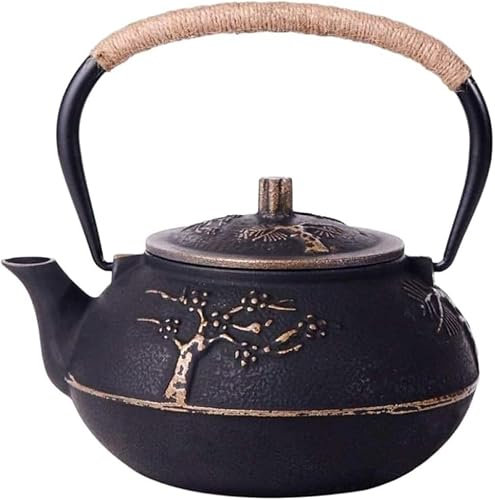Tetera de hierro fundido, tetera de cerámica china, tetera china de 900 ml/0,9 l con colador infusor de acero inoxidable for té de hojas sueltas