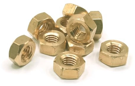 Sechskantmuttern aus Messing (gelb) - DIN 934 (50, M4)
