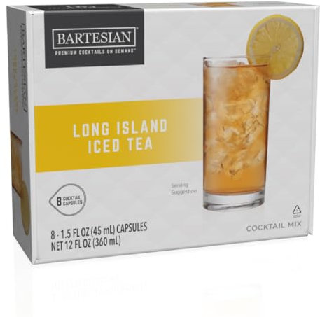 Bartesian Long Island Iced Tea Cocktail Mix - Cocktail Mixer Zutaten für Cocktail - Getränke Pods für Bartesian Cocktail Maschine - Alkoholfreie Mixer zum Mischen mit Spirituosen - Set mit 8 Kapseln