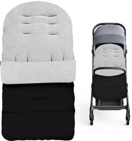 Avenly Fußsack Buggy, Fußsack für Kinderwagen Buggy, Wasserdicht Fusssack Kinderwagen Baby mit Reißverschlus, Abnehmbar und Waschmaschinenfest, Universal baby fußsack für alle Prams Buggy(Grau)