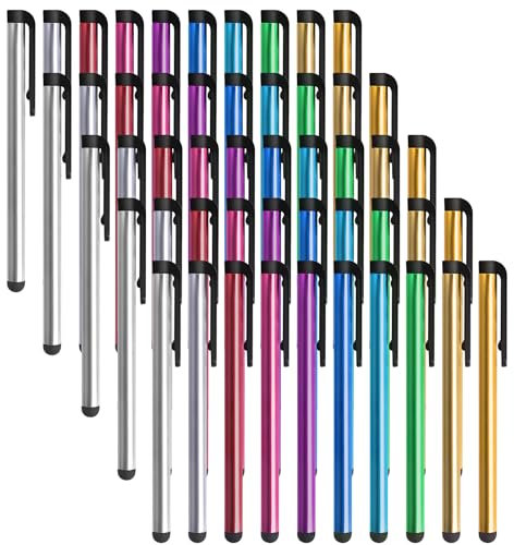 HENGBIRD 50 pezzi penna per tablet, penna touchscreen, penna stilo, penna capacitiva, penna in metallo per tablet, telefoni cellulari, smartphone (10CMx0.7CM)