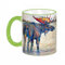 KDWJS Tasse Keramik Kaffeetassen Große 11oz Tassen 330ml Trinkgläser Mit Griff Personalisierte Geschenk Weiß,Wunderschönes Elchbullenbild im See. Mit Acrylfarben gemaltes Bild.