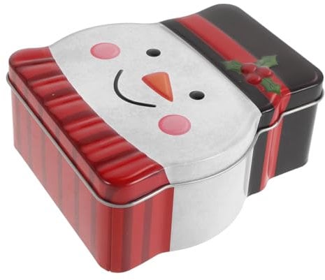 TOYANDONA Caja De Galletas Navideñas Tarros Muñeco Contenedores De Dulces Para Fiestas De Navidad Almacenamiento Metálico Para Recuerdos Festivos