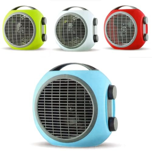 Scaldino Happy Empotec Termoventilatore Stufetta Colorata Aria Calda Scaldabagno Riscaldatore Elettrico 1000 2000 W Livelli Potenza Verde Bianco Rosso Celeste Estate Inverno Bagno Cameretta Sicurezza