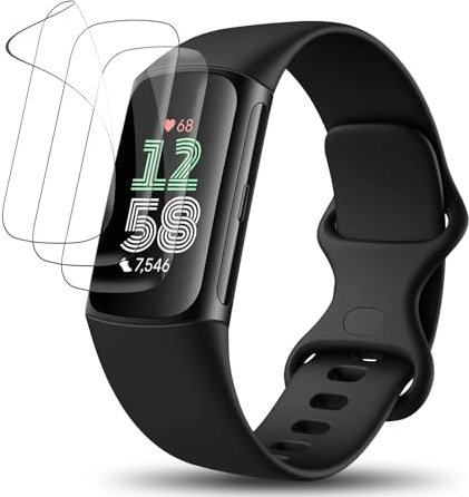 Votvloay 3 Stück Schutzfolie für FitBit Charge 6 Displayschutz,TPU HD Klar Displayfolie Premium Qualität Weich,Abdeckung Blasenfrei Anti-Staub für FitBit Charge 6 Flexible Folie