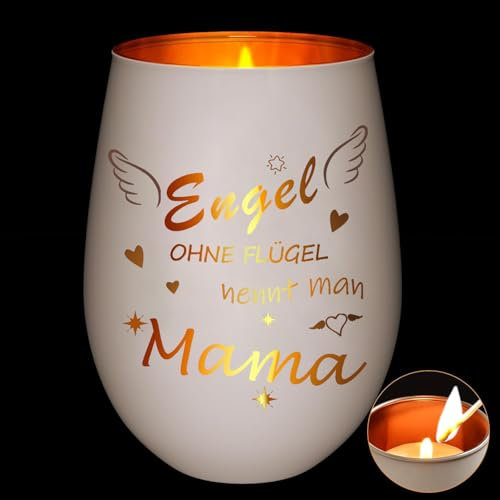 Muttertagsgeschenk, Geschenke für Mama Geburtstagsgeschenk für Mama,Graviertes Teelichthalter aus Glas - Besondere Geschenke Mama,Beste Mama Geschenk von Tochter Sohn