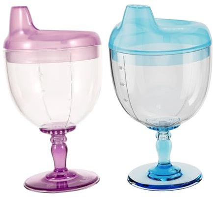PEPLAYTAL 2 Pièces Verres à Pied Anti-chute Biberon Bébé Tasses Pour Tout-petits Anti-éclaboussures Gobelet Pour Bébé Tasse Pour Tout-petits Fournitures D'alimentation Plastique
