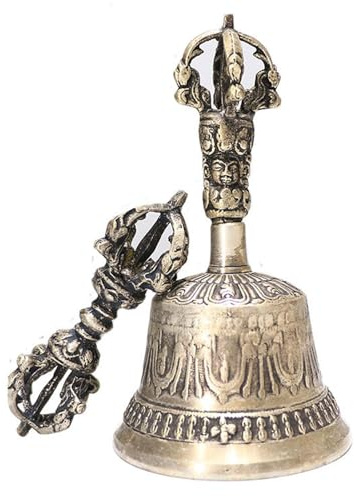 Tibetische Buddhistische Meditationshandglocke - Buddhistische Ritualglocke, Meditation Sound Bell | Handglockengebetglocken | Handglockenmeditation Gebet Glocken Dorje Set, Heimdekoration Für Meditat