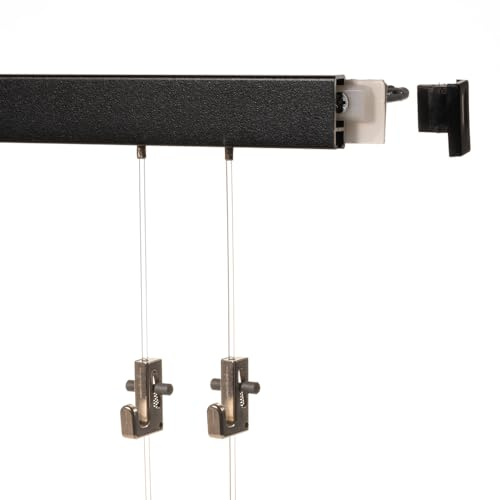 1,5 Meter (1 x 1,5m) SOFT-RAIL® Galerieschienen Set COMFORT (S), Schwarz Feinstruktur, versch. Längen und Farben