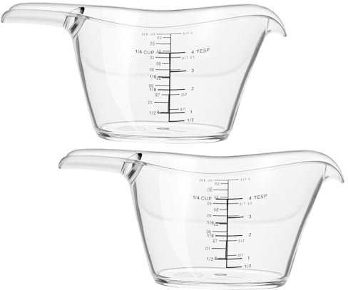 YBEATY Measuring Cups Measuring Cups with V Shaped Spout Essential Kitchen Tools Multiple Measurement Scales for Espresso Baking Cooking Mixing Dishwasher Freezer (Clear)