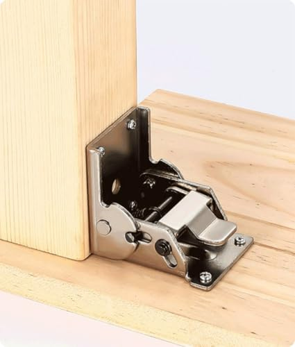 Paquete de 2 bisagras plegables de bloqueo automático de 90 grados, soporte plegable de acero, bisagra oculta para soportes de extensión de patas de mesa, patas de cama y bancos de trabajo