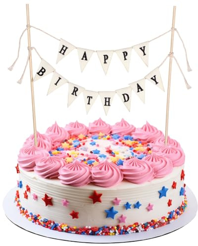 LXUEJIE Happy Birthday Banner, Happy Birthday Girlande Girlande Geburtstag Sackleinen Geburtstagsgirlande für Geburtstagspartys zu Hause und im Freie