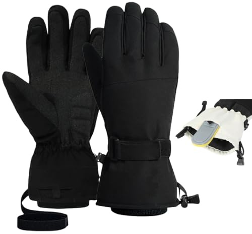 NexusGoods PRO Skihandschuhe Mit Handgelenkschützern, wasserdichte Thermische Kaltwetter-Touchscreen-Snowboardhandschuhe - Ideal Für Ski, Snowboarden