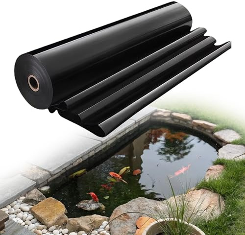 PINGSANL Telo Laghetto 2000 x 2900 cm Resistente Fodera Laghetto Flessibile Piscina Giardino Pre Tagliato per Piscina Giardino Laghetti, Fontane, Giardini Acquatici e Cascate, Nero