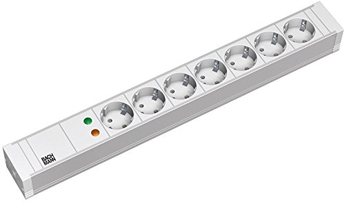 Bachmann 333.604 Steckdosenleiste (48,3 cm (19 Zoll), PVC, 7X Schuko, 1x ÜSS Strom, 2m)