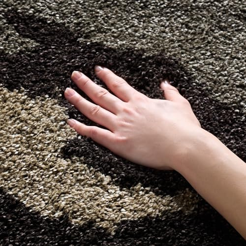SAFAVIEH Florida Shag Collection Accent Rug - 3'3 x 5'3, Beige & Multi, Non-Shedding & Easy Care, 1.2-inch Thick Ideal for High Traffic Areas in Entryway, Living Room, Bedroom (SG453-1391)