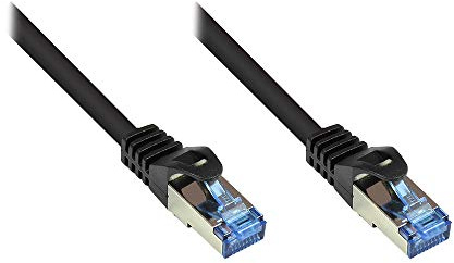 Patchkabel, Cat. 6A, S/FTP, PiMF, halogenfrei, 500MHz, schwarz, 15m, Good Connections®