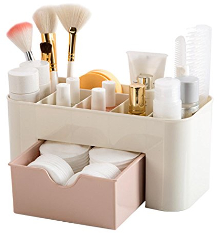 Bonjouree Tiroir de Rangement Bureau Maquillage Cosmétique Supports Boîte économiser de l'espace (Rose) Divers