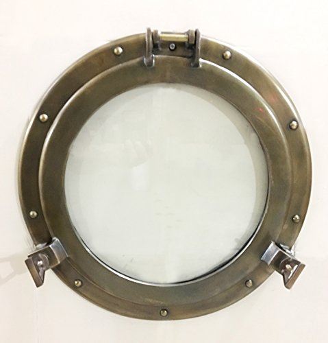 EXNOT Aluminum Porthole Antique Finish ~ Harbour Window Glass Ship Porthole Decor 17