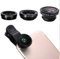 Shot Case - Objectif Pince 3 en 1 pour IPHONE 8 Smartphone Universel Macro Fisheye Grand Angle Metal Pochette Demontable