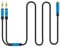 Headphone Y Cable Splitter Adapter for Computer 3.5mm Female to 2 Dual 3.5mm Male Gold-Plated Corrosion-Resistant Audio Mic Y Cable for Headset Connecting to PC，Audio Connector for PC (100CM, Blue)