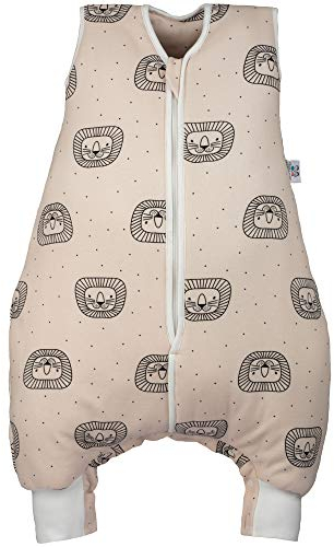 Hosenmax Winter Kinderschlafsack mit Beinen – Baumwollfüllung – Winter Schlafsack mit Beinen Kinder I entspricht TOG 2,5 I Verspielter Löwe Größe 70 cm