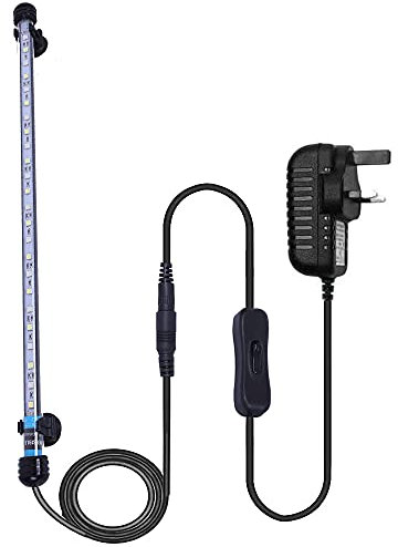 VARMHUS Submersible LED Aquarium Light, 48 cm Underwater Fish Lamp Waterproof Aquarium Lighting for Fish Tank (Blue and White Color)