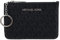 Michael Kors Jet Set Travel Small Top Zip Coin Pouch with ID Holder - PVC Coated Twill (Black with Silver Hardware), Noir avec Matériel Argenté, Taille Unique, Sergé, Noir avec Matériel Argenté,