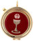 Holyart Custode eucharistique Calice sur Plaque Rouge diam. 5 cm