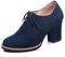 UMore Otoño Mujer Tacones Altos Vintage Gamuza con Cordones Zapatos de Negocios Elegantes Bombas de Punta Redonda Color sólido Oficina Carrera Zapatos Oxford