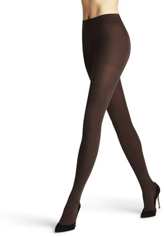FALKE Women's Family W Ti Sustainable Cotton Plain 1 Pair Tights, Brown Dark 5239, M-L