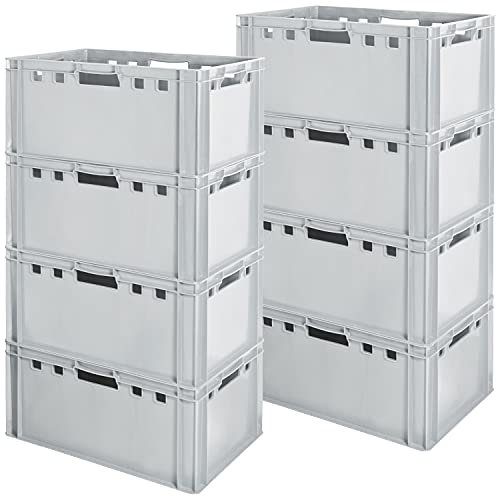 Fleischkiste E3 Fleischkiste Grau Fleischerkiste Fleischkisten Kiste Fleischkiste Eurobox Lebensmittelecht 60 x 40 Metzgerkiste Auswahl Kingpower, Anzahl:8