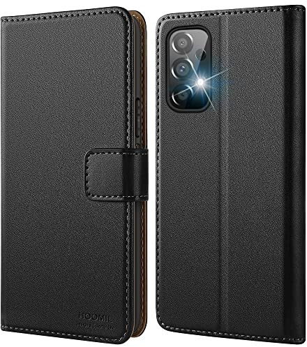 HOOMIL MagFlip Handyhülle für Samsung Galaxy A53 5G Hülle, [Nr. 1 Handwerk] Premium Leder Tasche Klappbar Case Schutzhülle - Schwarz