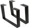 Osring Lot de 2 pieds de table basse de 20,3 cm en forme de U, en acier massif pour meubles, meuble TV et banc, noir
