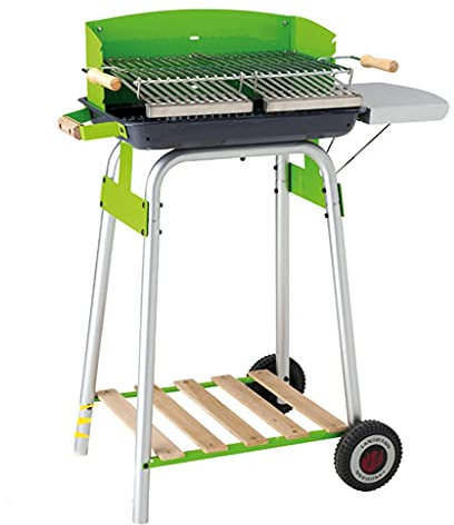 XSWLYY bbq Holzkohlegrill Emaille-Grill, rauchfreier Holzkohlegrill mit Rädern, kann bewegt werden, geeignet für den Innen- und Außenbereich (Größe: 81,5 x 103 x 44 c) Grillgrill (Farbe: Natur)