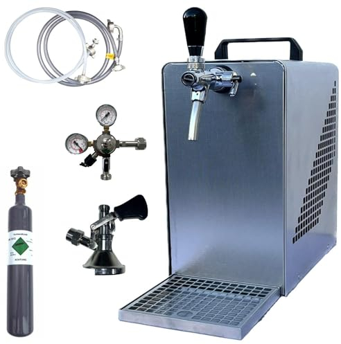 BieTal® Bierzapfanlage Bierkühler Zapfanlage mit Kühlung 30 Liter/h - SET - Typ A - 0,5Kg CO2