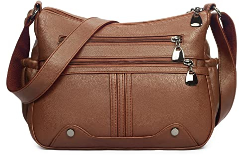 VOLGANIK ROCK Umhängetasche Damen Handtaschen Mittelgroße PU-Leder Schultertasche Handtasche Für Damen Handtaschen Damen Mit Mehreren Taschen Crossbody Bag Damen Leder Handtasche Damen Reisetasche