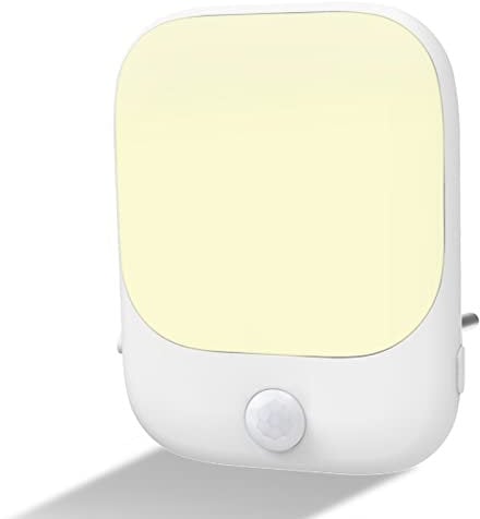 JOKBEN 1 Stück Nachtlicht Steckdose mit Bewegungsmelder, Nachtlicht Kinder 3-stufige Helligkeitseinstellung (EIN/AUTO/AUS), 2700K Warmweiß Nachtlampe für Schlafzimmer,Treppenhaus, Flur