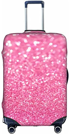 lYonge Housse de protection élastique lavable pour valise Rose pailleté, Paillettes roses scintillantes, S : suitable for 18-21in suitcase.